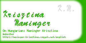 krisztina maninger business card